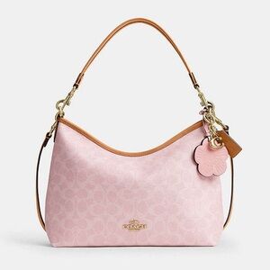 Coach Signature Canvas Laurel Shoulder Bag in Powder Pink
